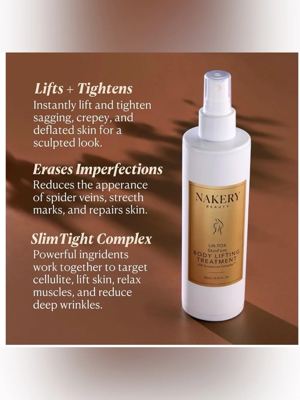 Nakery Beauty Lift-TOX SkinFirm Body Lifting Treatment 8.45 oz NIB Sealed